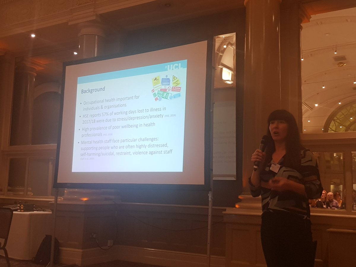 a_baugh's tweet photo. Dr Danielle Lamb @Dannijl now presenting on staff morale in CRHTTs in 2017/2018 57% of sick days due to ill mental health #htas #htasforum https://t.co/gTT59nItA1