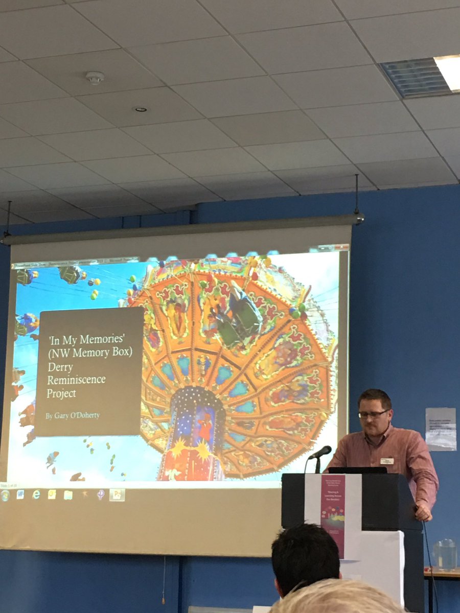 mcdowellisobel's tweet photo. @CGaz80 Older People’s Community Mental Health Team @WesternHSCTrust sharing his ‘In my Memories ‘  project with the #CrossBorderOPS2019 workshop  @HSELive @UlsterUni @bobjbrown  @ebreslan https://t.co/Vwdl9y5DRw