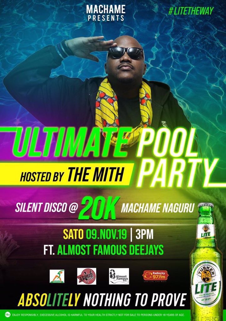 djslaughterelly's tweet photo. We are on this Saturday at Machame Naguru. Come through for the #UltimatePoolParty hosted by the O.G @TheMithMusic.

All courtesy of @97fmRadiocity @tuskerlite256 @MadMudokolo @wagga_simon https://t.co/6bdtpqAQnT