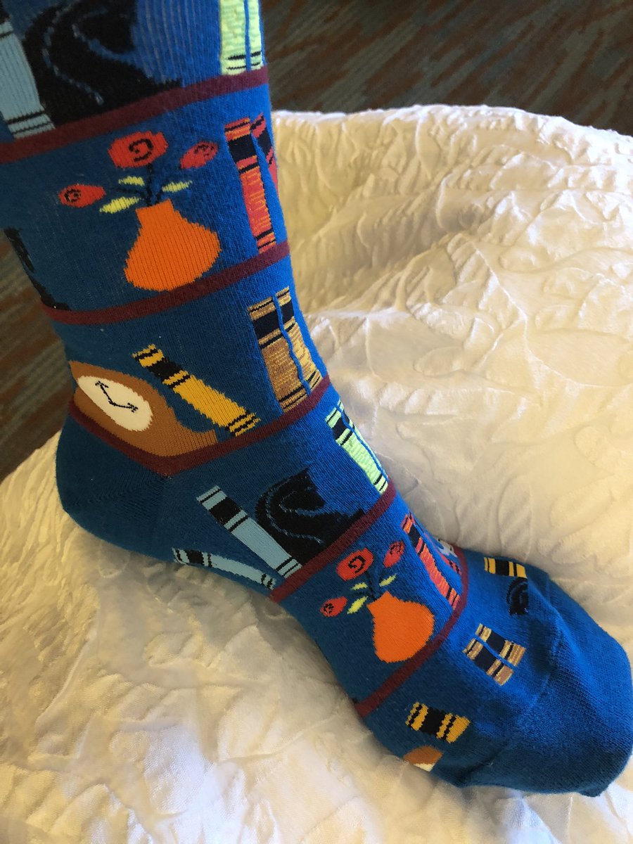 Writer_Meyer's tweet photo. Launching a new #PB today calls for just the right SOCKS!! Thx for the BOOK sox long ago @Schaubwrites !! #AuthorStyle #Seenin19 https://t.co/5MzqKajo2O