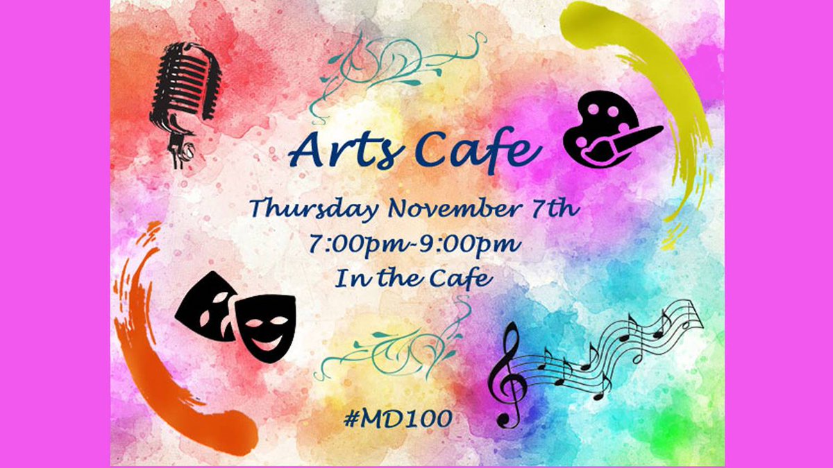 MDHighSchool's tweet photo. Join us on Thursday November 7th from 7:00pm - 9:00pm in the Cafeteria, for a showcase of Art, Drama, Music and Spoken Word. Come for a coffee, snack and enjoy the performances. @dramamdhs @Ms_SFerreira @GuidanceMd @MDAthletics @LearningMdhs https://t.co/TMkCvpaitO