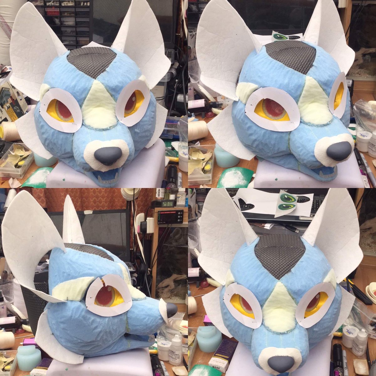 Missrars's tweet photo. It’s my birthday today so I’m doing some prototyping today for a new base! 
I’m working on a series of Kemono PDF patterns. I’ve already done the canine, and today I’m working on the cat!

Yes these patterns will be for sale.

#fursuitwip #furryfandom #PDFbase #kemono #kemonowip https://t.co/vNGspWiYK0