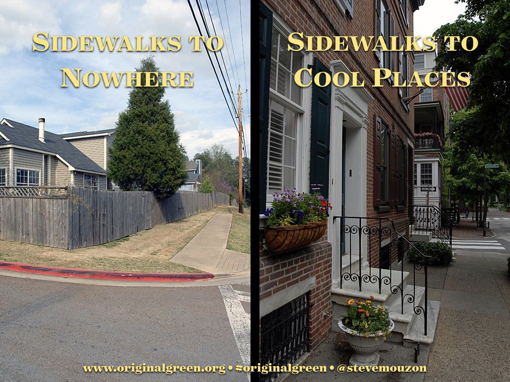 stevemouzon's tweet photo. #GoodUrbanism vs #AutoDomination 19
Ever notice how often sidewalks in #sprawl run out? Builders have to build sidewalks in front of their projects but they rarely form a complete network that lets you walk anywhere interesting, like sidewalks in traditional neighborhoods do. https://t.co/3mmloY80H0