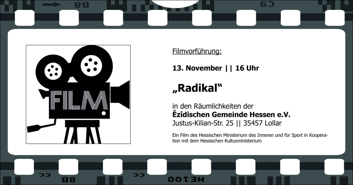 Am 13.11. zeigen wir erneut den Schulungs- und Lehrfilm "Radikal", der vom Hessischen Ministerium des Innern und für Sport mit dem Hessischen Kultusministerium und der Hessischen Landesanstalt für privaten Rundfunk und neue Medien herausgegeben wurde.