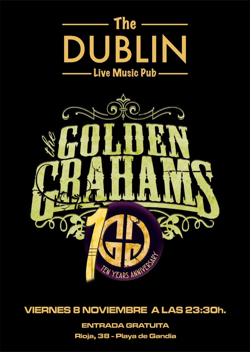 PubTheDublin's tweet photo. Aquí tenéis la programación de este fin de semana en #dublingandia! Viernes #goldengrahams, sábado #jamswing y domingo #lolipop! Como siempre, te esperamos! ¡Feliz semana! https://t.co/uHSZdxEN22