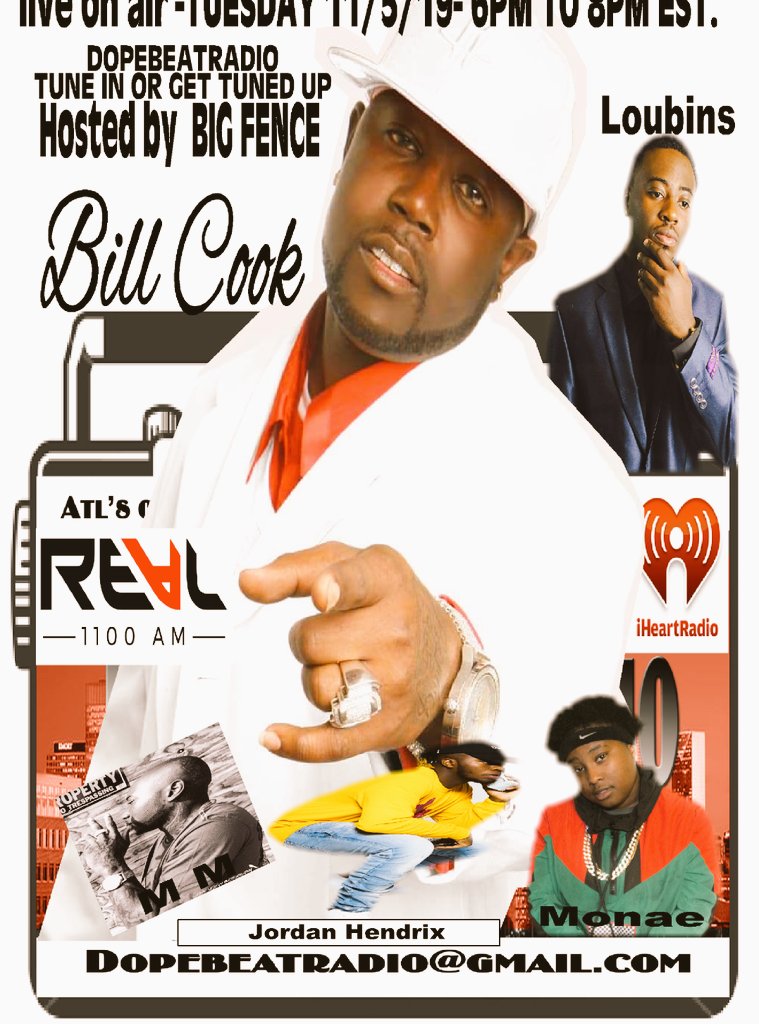 billycookhtown's tweet photo. Tonight 6pm cst iheart Radio BillyCook interview by Big Fence https://t.co/TpeEetdCtp