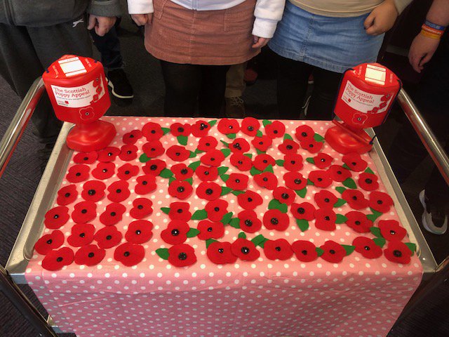 Look out for us tomorrow! We will be going around the college to sell our handmade poppies in commemoration of Armistice Day 2019. Only 50p per poppy!
Why wear a poppy?  
"Our red poppy is a symbol of both Remembrance and hope for a peaceful future." British Legion
<a href="/AyrshireColl/">Ayrshire College</a>