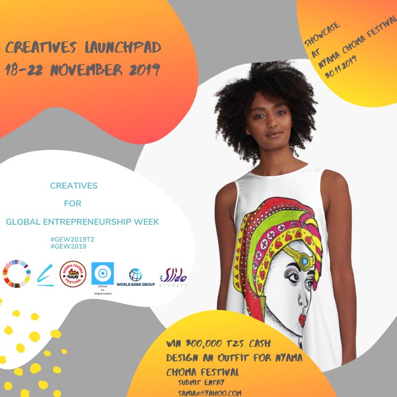 TheLaunchPadTZ's tweet photo. Creative Entrepreneur? Aspiring Creative Entrepreneur? 

Be part of our 5 Day  ‘Creatives Entrepreneurs Launchpad’..register here https://t.co/2NYaHL5Ncx

Also open to the public  👉🏾👉🏾👉🏾 Our #CreativesChallenge

Cash prizes to be won for #GEW2019TZ 

More details here 👇🏾👇🏾 https://t.co/zMMnTgd2OV