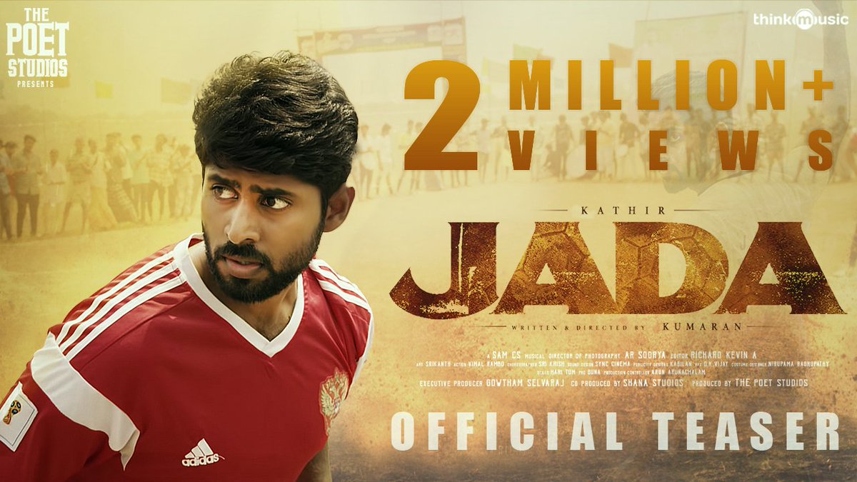 dir_sakthi's tweet photo. #JadaTeaser
Thank you all for the tremendous response..
#JadaTeaserCrossed2MViews
#Associate_Director
Congrats
@DirKumaran @ArSoorya @im_gowthamoffl @ARichardkevin @am_kathir @SamCSmusic @roshu https://t.co/n0O392tGDT