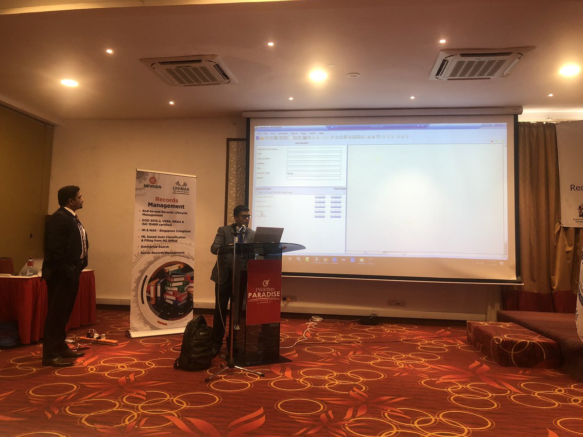 UnimaxCoLtd's tweet photo. Happening now Newgen Demo of Omniscan &amp; Omnidocs @2019RMKarmaconf #Newgen #KARMA2019 https://t.co/8pahmd2gKt