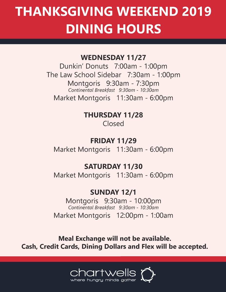 StJohnsResLife's tweet photo. Good morning, everyone! Here are the adjusted dining hours for November 🍴 https://t.co/dd1RuWKY6s
