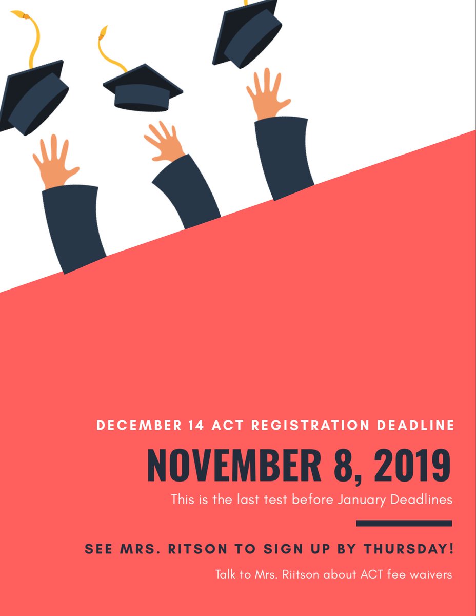 CHStoCollege's tweet photo. Don’t forget about ACT registration deadline this week! https://t.co/JPjKWf1BLW