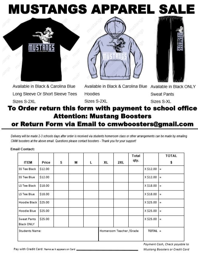 CMiltonOfficial's tweet photo. Alrighty Mustangs...time to order some new apparel! Check out the items available for immediate purchase. You can print this form and return it to the main office, or email it to cmwboosters@gmail.com #cmiltonofficial https://t.co/xays6LedI5