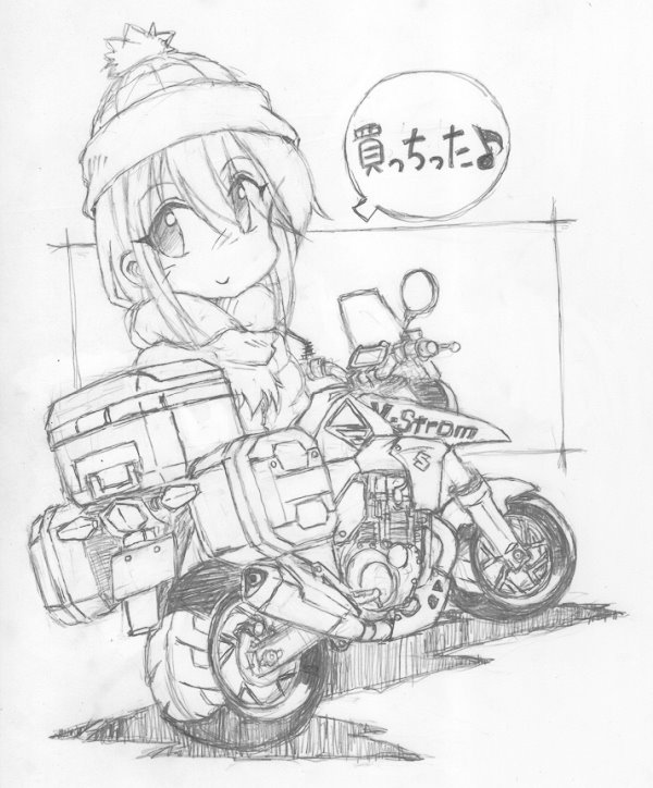 キャンツー向き250の最有力はやっぱりVストかな?
りんちゃん繋がりでスズキに乗せたかったってのもあります。(今はすっかりヤマハの子ですが・笑) #バイク #ゆるキャン 