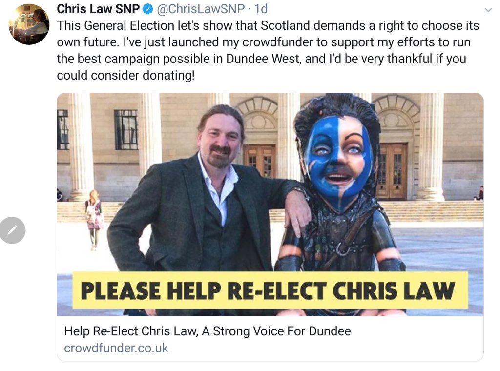 mik61scot's tweet photo. @AgentP22 Because he's worth it....?🤔🙄
#GeneralElection2018 SNP begging bowls for indy.... https://t.co/a9DtuUYoM9