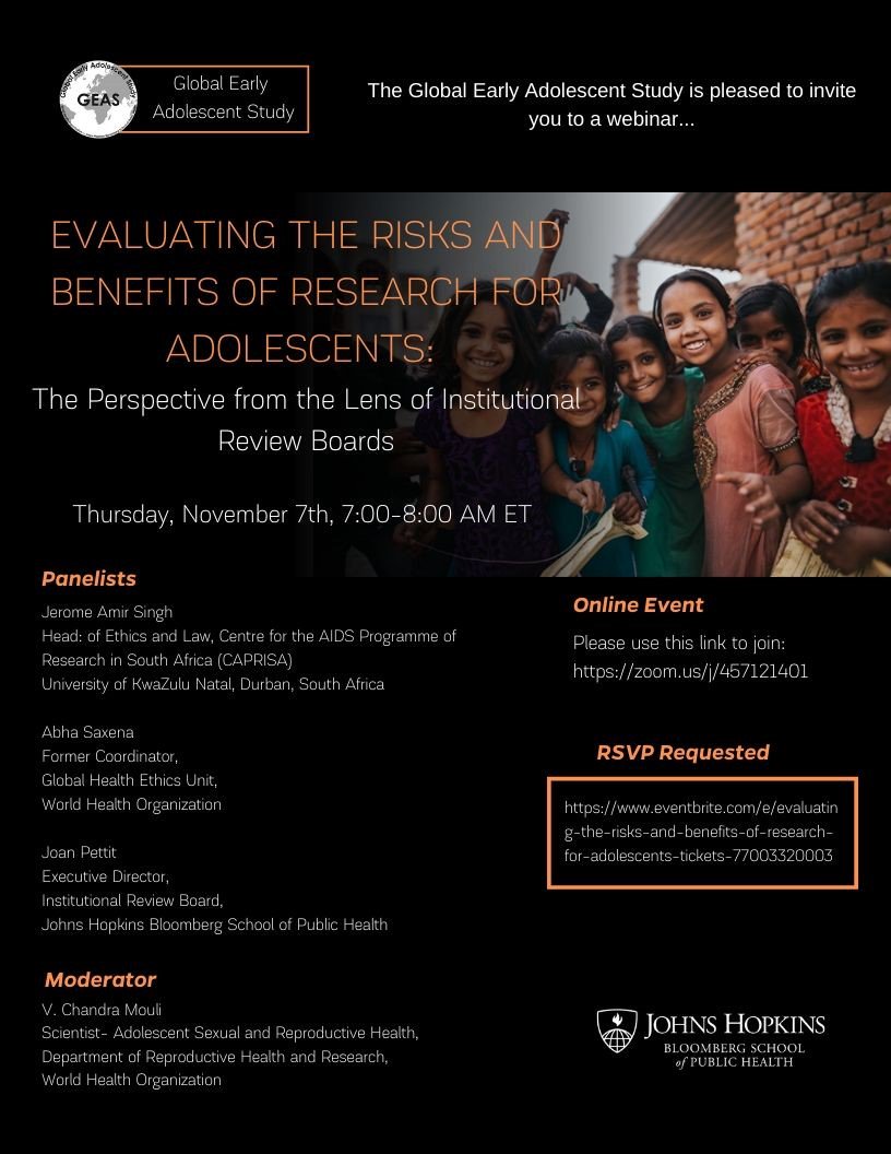 FP2030Global's tweet photo. Webinar alert! Join @geastudy for a webinar on the risks and benefits of research for adolescents! Register here: https://t.co/LrN64rxtac #BeyondFP2020 https://t.co/jyNTLzSkD8