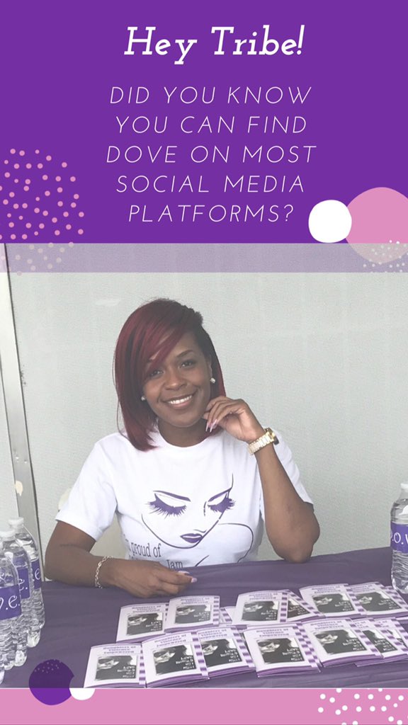 iamdove09's tweet photo. Let’s get social!  We’re ready to connect with you!  

Facebook: DOVE Daughters Of Violence Empowered.  

IG: @iamdove09 

Twitter: @iamdove09 

Website: https://t.co/PVt5R7hU9v https://t.co/ePXNQ3MWpC