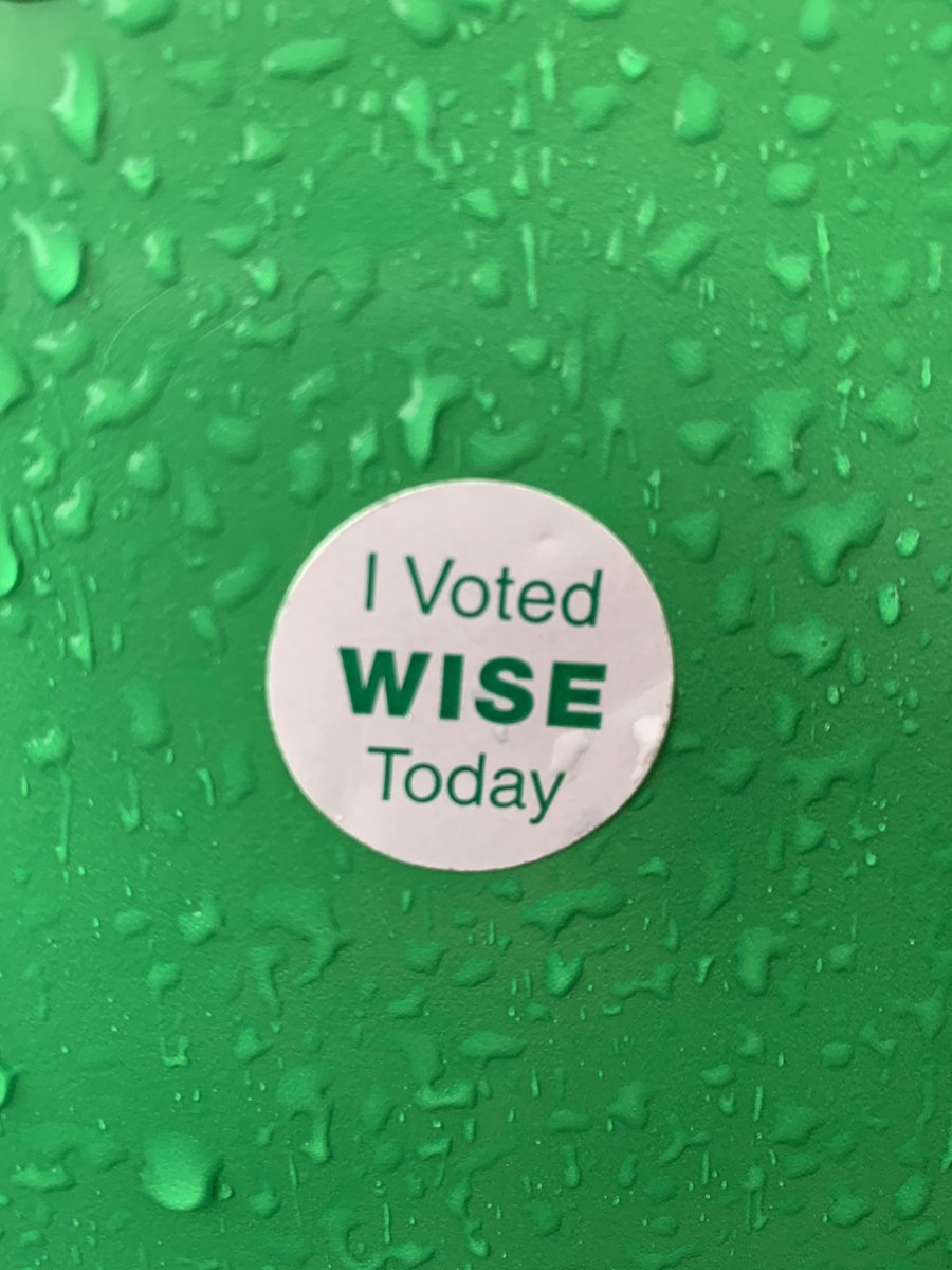 VoteKevinWise's tweet photo. It’s rainy out here but love the enthusiastic voters! Don’t forget to get out and vote today - polls open until 7:30 PM. #besmartvotewise https://t.co/szilRr7sxh