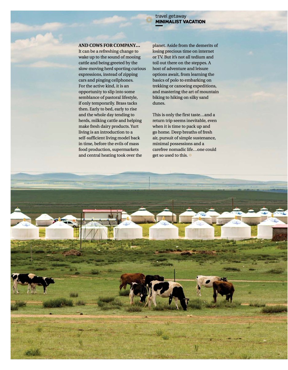 100cobbledroads's tweet photo. #TravelWriter #BeyondTheBlog #PublishedElsewhere #InflightMagazine
Minimalism in Mongolian yurts strike your fancy? Seek inspiration from my latest article in the November 2019 issue of Vistara inflight magazine. How I loved writing this one and seeing it in print!! https://t.co/Bn6rPg9j3g