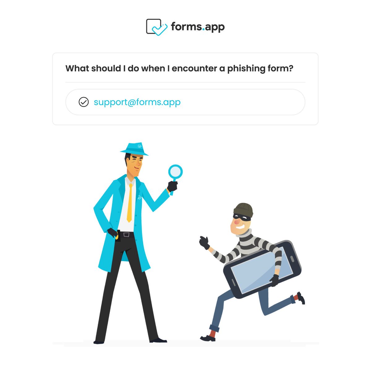 formsapp's tweet image. 120.000 phishing scams are created every month. We do our best to prevent phishing users. However, if you encounter a scam form, do not submit it and please notify support@forms.app.

#formsapp #formbuilder #phishing