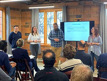 NDSUVPRCA's tweet photo. Four teams of researchers developed projects around a theme of Farm of the Future during #CoSearch NDSU. Read more:  https://t.co/yZxaeYrTpb https://t.co/sZuFrTSD5Z