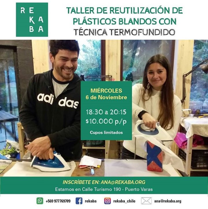 yapuertovaras's tweet photo. Taller de Reutilización de Plasticos Blandos con técnica Termofundido en #puertovaras #rekaba #reciclaje https://t.co/Aav5WUSUS6
