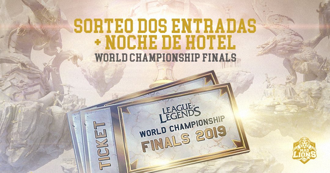 MovistarKOILoL's tweet photo. 🗼¿Queréis vivir la final de los #Worlds2019 en directo en París?

🎟️SORTEAMOS 2 ENTRADAS + 1 NOCHE DE HOTEL 🎁🦁

¡Participa YA! 
👉https://t.co/K4LpVrcwId 

🗓️El sorteo termina el 07/11/2019 https://t.co/PKXR6cL4nM