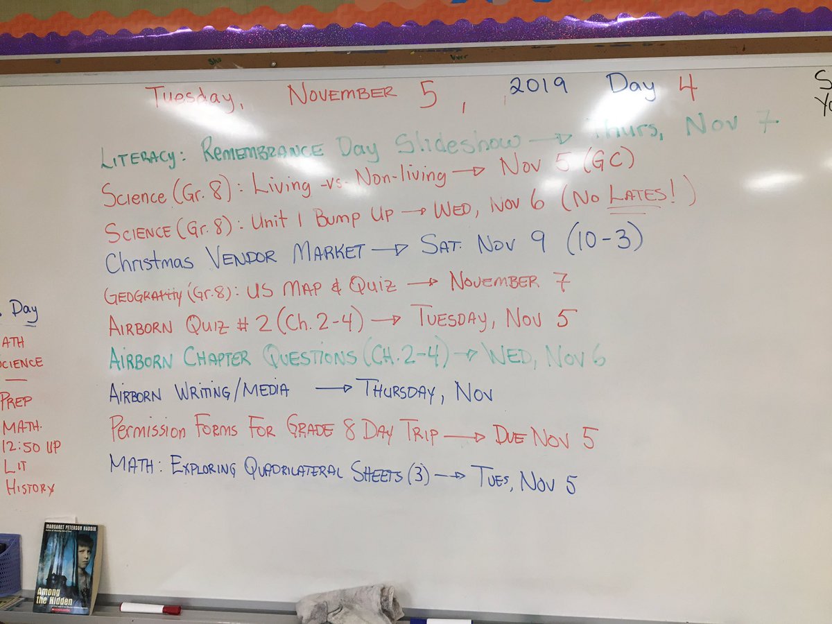 barrettwhm's tweet photo. Homework Board: November 5. @merritt_ps https://t.co/d7haZMLVKX