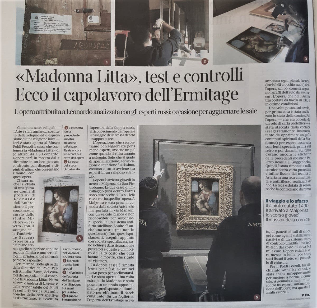 FondBracco's tweet photo. Mostra #MadonnaLittaMilano #Leonardo500 #ArtFromInside
Ieri pomeriggio, la “Madonna Litta” di Leonardo è, finalmente, arrivata al @PoldiPezzoli, come ci racconta @Corriere. Sarà visibile al pubblico, nella mostra “Leonardo e la Madonna Litta”, a partire dal 7 novembre. https://t.co/vCKc1Iqd8e