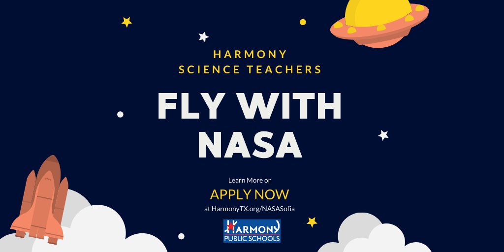 HarmonyEdu's tweet photo. 🚀 HARMONY SCIENCE TEACHERS: @NASA and the @SETIInstitute are looking for a few good science teachers interested in conducting research aboard the SOFA airborne observatory.

LEARN MORE OR APPLY: https://t.co/UqFHLwAw5J https://t.co/aQ7zv30GBp