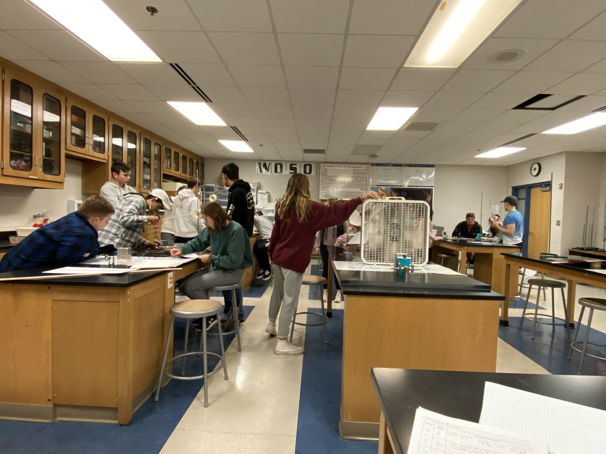 IB Physics Group 4 projects are underway! Which group will lift the mass up with wind power the fastest??#gowo