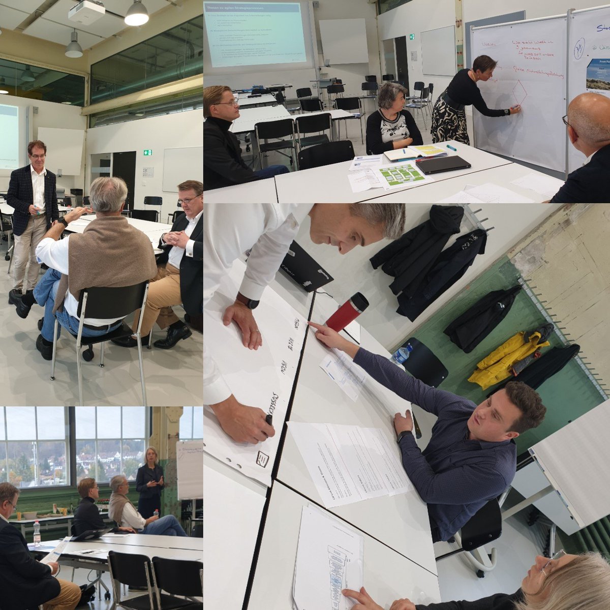 Viability_ZHAW's tweet photo. Erste Thesen aus unserem #Strategility-Workshop: "Jenseits der Philosophie von #PurposeDriven wird eine Strategie auch in agilen Strategieprozessen zum #Alignment diverser Projekte benötigt." / "Es lassen sich generische Auswertungsfragen für #agile #Strategieprojekte finden." https://t.co/OIXG4ZVn4R