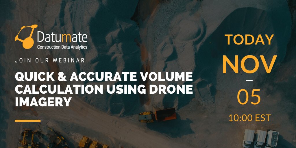datumate's tweet image. Starting soon! Join us for our Webinar  at 10 EST/5 GMT on how to easily calculate volumes &amp;amp; generate #volume reports, incl. techniques for #VolumeCalculation using various base surfaces, e.g.  extracted from point cloud or imported from #CAD. datumate.com/resources/webi…
