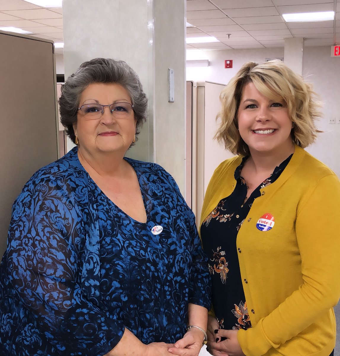 BurtonandCo1891's tweet photo. Kathy and Courtney are wearing their stickers with pride this morning! Be sure to get out and VOTE today! ✔️🗳🇺🇸 #itsvotingday #earnyoursticker https://t.co/bDiQKmHxkk