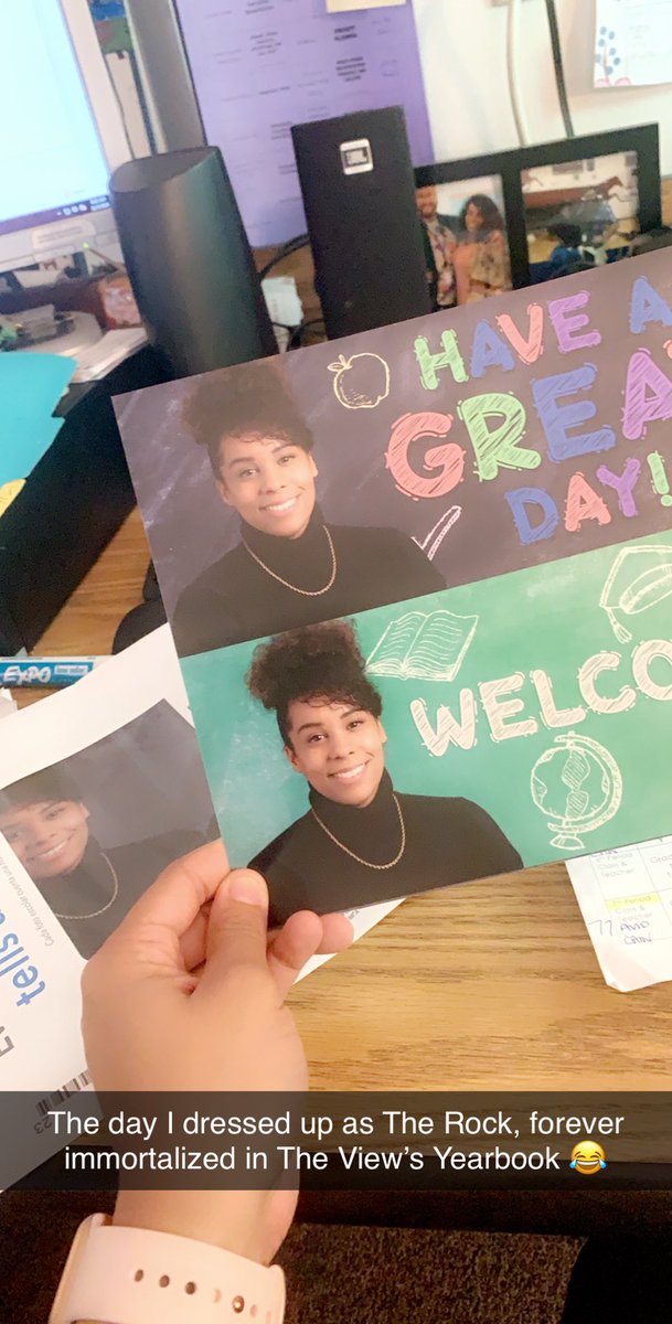 MsCainCHS's tweet photo. No capโ Iโve never felt prettier in a yearbook photo than the time I honored @TheRock on Meme Day. Gotta love that #StangSpirit! https://t.co/fF7KksHEdA