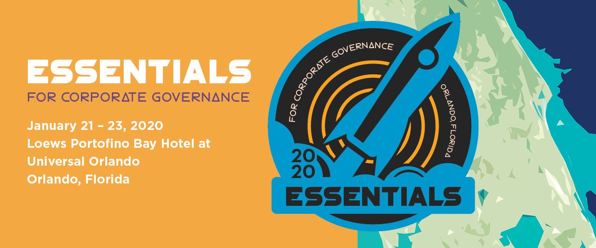 Society4CorpGov's tweet photo. Join us at #ESSENTIALS2020 to get the training you need to navigate the governance landscape and stay ahead of corporate governance requirements. #missiongovernance2020 #corpgov #GRC https://t.co/b2IzitXTpn https://t.co/MOf43cBke1