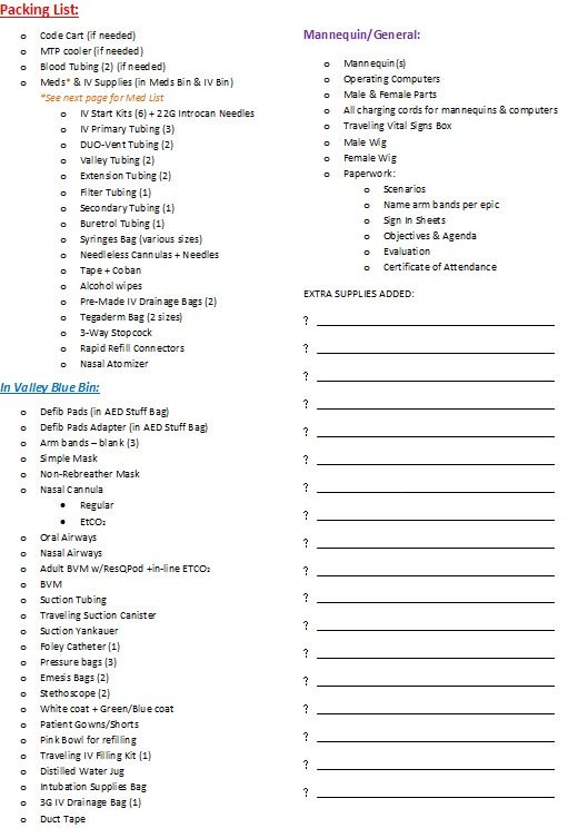 HPClinSim's tweet photo. Mobile Sim: When taking meds and equipment on the road, take pictures and utilize a checklist for end of day pack-up.
#SimTipTues https://t.co/zSE0hhiW5F