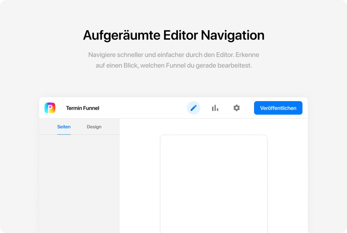 Launch Secret 6/6:

Der einfachste &amp; schnellste Editor der Welt!

Wir haben die letzten Monaten daran gearbeitet, unseren Editor noch einfacher &amp; schneller zu machen, als er eh schon war, sodass Du ab sofort noch schneller Deine Mobile-Funnel aufsetzten kannst. Free Upgrade soon