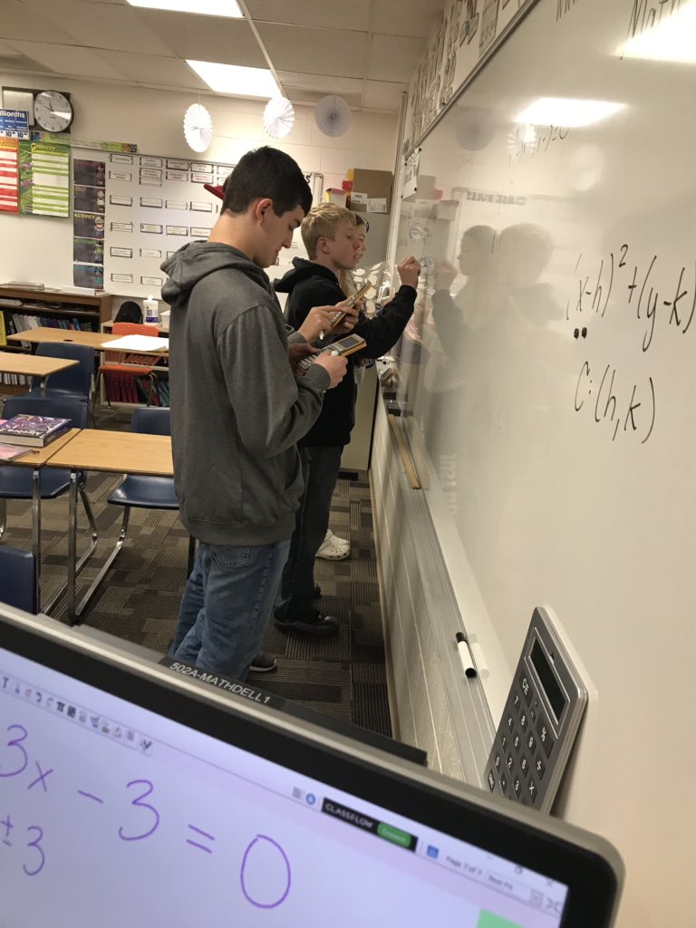 mathlunneborg's tweet photo. Students in #Algebra2 had #boardTime to practice the #RationalRootTheorem. #MilnorMath https://t.co/TJyiRsfpY6