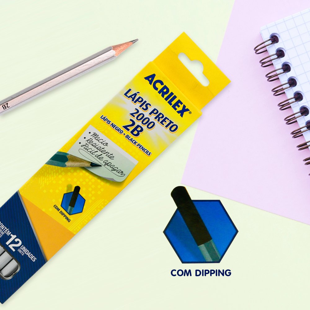 AcrilexBrasil's tweet photo. O que acharam do novo Lápis Preto 2000 2B?
Conta pra gente se você usa a nossa linha Office 😊
#acrilex #linhaoffice #lapispreto #lapis2000 #lapis2b https://t.co/VWeibaQZVG