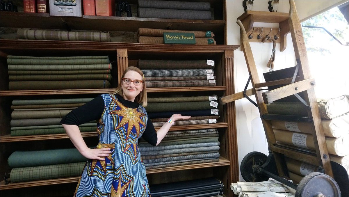 jabberworks's tweet photo. Ha ha, @mrjamesmayhew just sent me a photo of me going nuts in a tweed shop near @moniackmhor. Love a good woollen mill.🐏🐏🐏 #CampbellsOfBeauly https://t.co/tHI6n4AJ5y