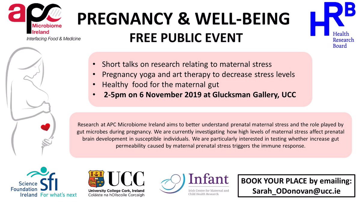 Introducing our speakers for tomorrow’s #Pregnancy and #Wellness event for #StressAwarenessWeek - <a href="/somahony1/">Prof Siobhain M. O'Mahony</a> &amp; <a href="/BerdingHarold/">Kirsten Berding Harold</a>   - a few places still available <a href="/ucc/">UCC Ireland</a> <a href="/infantcentre/">INFANT Centre</a> <a href="/hrbireland/">HealthResearchBoard</a> @scienceirel #BelieveinScience