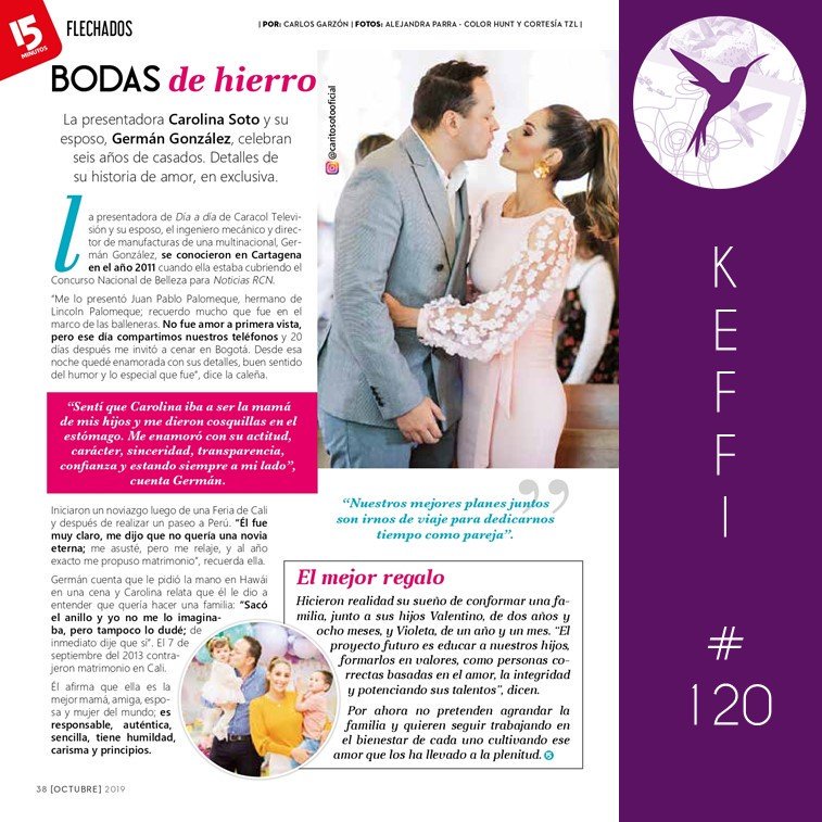 TatianaZuluagaL's tweet photo. 👋🏻 @carosotooficial y #GermánGonzález en la sección #Flechados de la revista @15MinutosCo 📸 💜 👏🏻 https://t.co/Ca2GQlGP2y