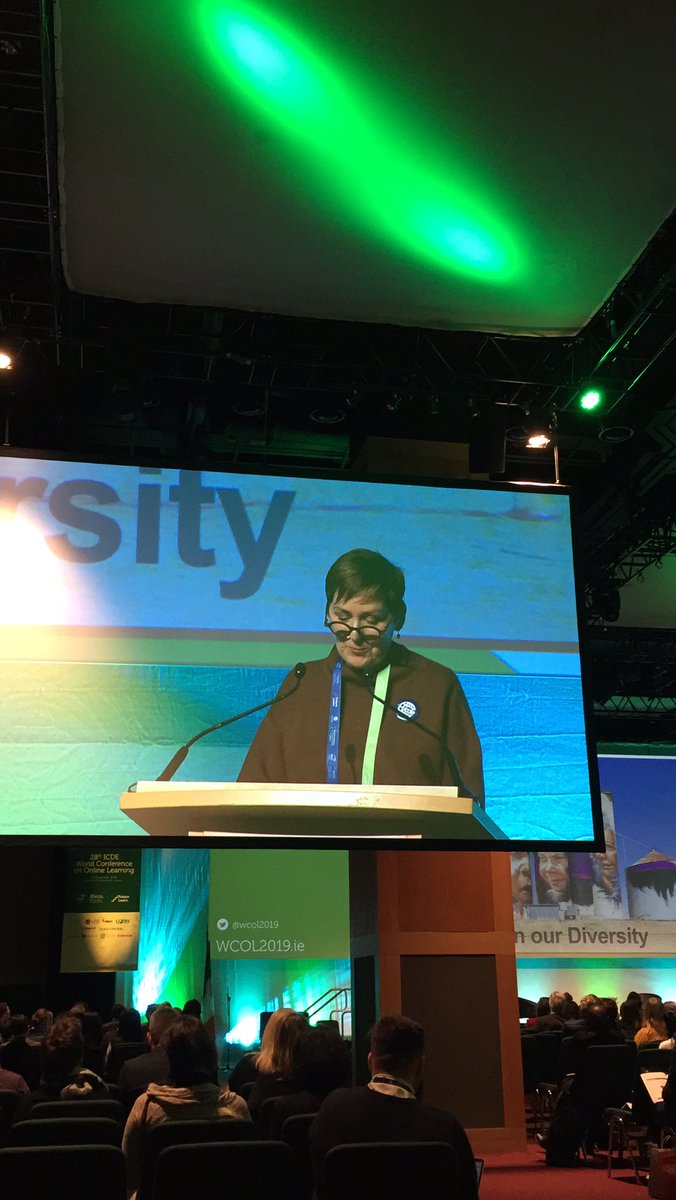 angelagunder's tweet photo. “We need to stop justifying why online is just as good, and get on with it.” Prof Belinda Tynan underscoring how are students and their successes emphasize the efficacy of online at @WCOL2019 #WCOL2019 https://t.co/N0R26lRxN0