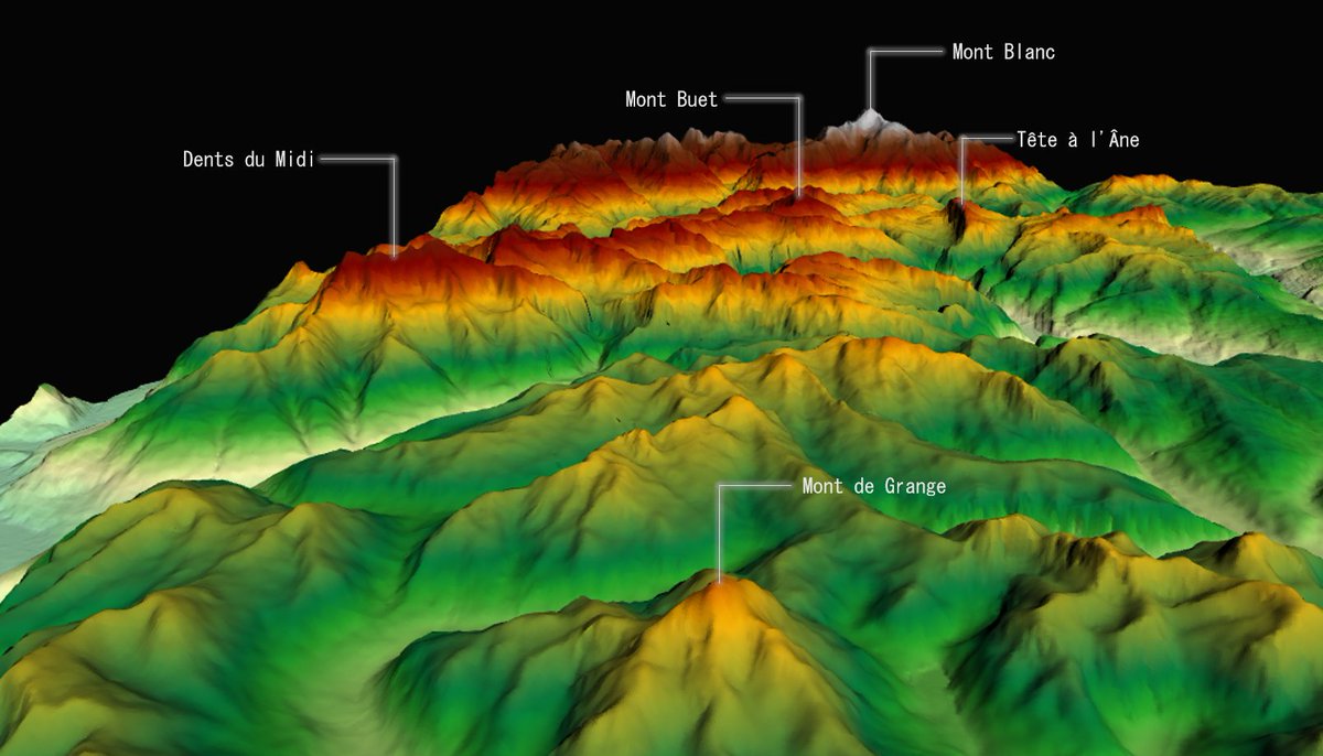 _penguin_runner's tweet image. #30DayMapChallenge Day 5: Rasters - French/Swiss Alps, looking towards Mont Blanc from Chatel  #DEM #SRTM #3d #opensource #QGIS #gischat #geography #cartography