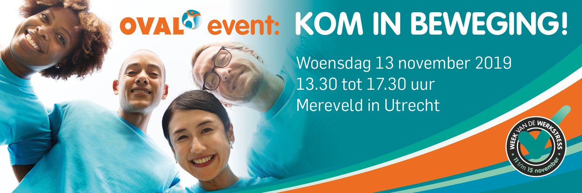 SteunpuntRIE's tweet photo. Midden in de #weekvandewerkstress organiseert @OVAL_branche het event 'Kom in beweging!' Ontmoet sprekers als  
@tamaravanark @Dolfjansen
 #MargrietSitskoorn @NicoBlok2014, @jokojongmans
@Pegoorbergh, @JurriaanPenders
En nog veel meer... Meld je aan via: https://t.co/4pFDirpmd3 https://t.co/dUrnzaWN7N
