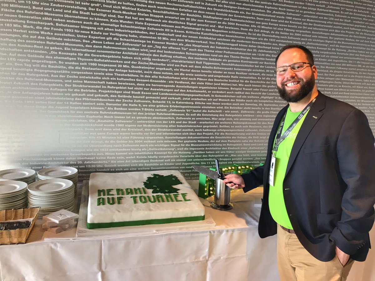 MarcPuschmann's tweet photo. #CiscoMeraki on Tournee in #Essen. Fully booked customer event takes place at #ZecheZollverein. Great contrast of #industrialization and #digitization. Let‘s start the Journey towards #CloudManagedIT! @cheidbri @meraki https://t.co/LrVVmSNu5c