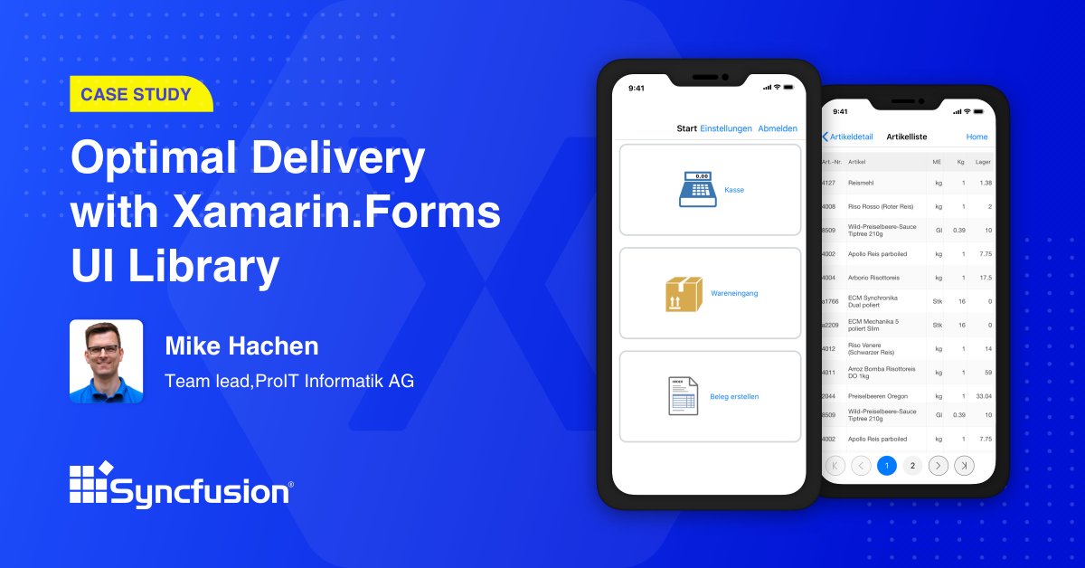 Syncfusion's tweet image. Mike Hachen of @ProITAG was looking for a package that would offer enough #Xamarin suites components to allow for fully customizable #mobileapps. Read the case study to find out what other elements drew @Mike_hachen to Syncfusion. bit.ly/2CauTeF #XamarinDev #XamarinForms