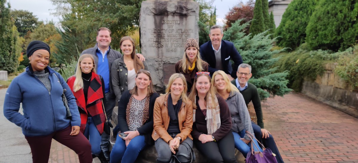 MarketerMoore's tweet image. Had a great time with my fellow @AMAAtlanta Board members touring @oaklandcemetery and learning some Atlanta history!