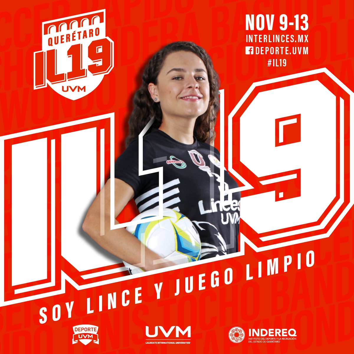 Ernesto_RiveraR's tweet photo. #IL19 ¡Faltan solo 4 días para la fiesta deportiva de @UVMMEXICO, los Juegos Nacionales Interlinces Querétaro 2019! ¡+4000 jóvenes compitiendo en 11 disciplinas deportivas! #TodosSomosLinces ♟️⚽️🏀🏈⚾️🎾🏐🥋🤸🏼♀️🏊🏼♂️ https://t.co/2hzQZVqYLD